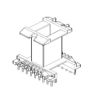 EE42 Bobbin, Vertical, 9+9 Pins, 1 Section - CB Magnetics