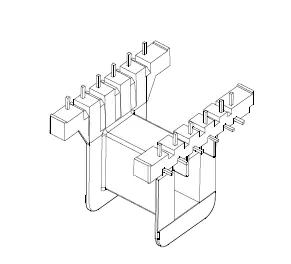 EE42 Bobbin, Horizontal, 6+6 Pins, 1 Section - CB Magnetics