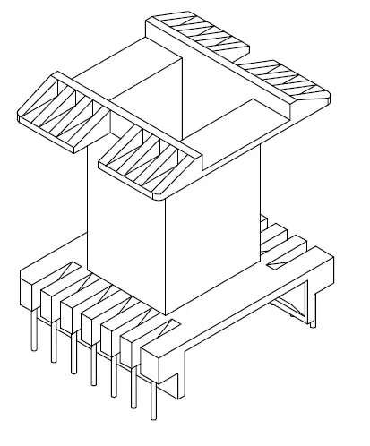 EE5501 Vertical bobbin with 14 Pins - CB Magnetics