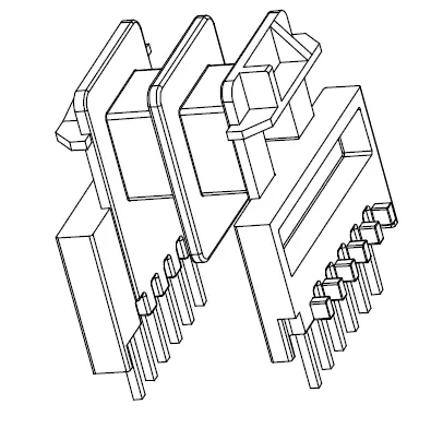 EF16 Horizontal bobbin with 2 section 12 pins - CB Magnetics