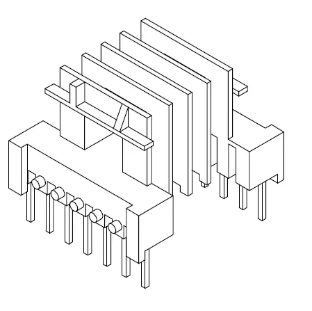 EF16 Horizontal bobbin with 4 sections - CB Magnetics