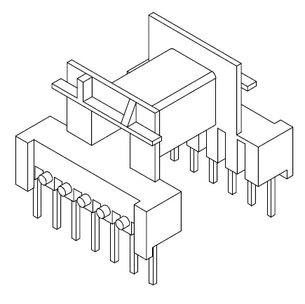EF16 Horizontal bobbin with 14 Pins - CB Magnetics