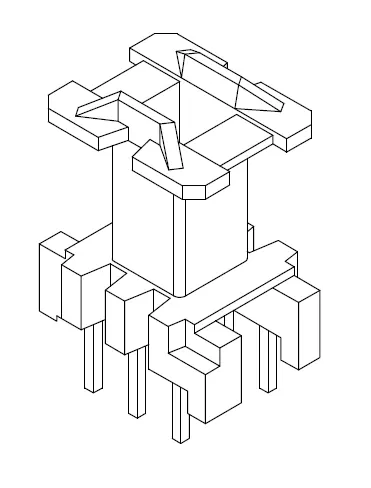 EF16 Vertical bobbin with 6 Pins - CB Magnetics