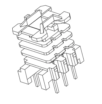 EF16 Vertical bobbin with 4 sections - CB Magnetics