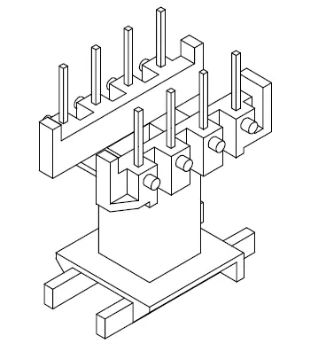 EF16 Vertical bobbin with 8 Pins - CB Magnetics