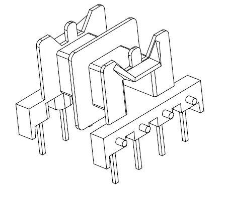 EF20 Horizontal bobbin with 2 sections - CB Magnetics