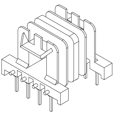 EF20 Horizontal bobbin with 4 sections - CB Magnetics