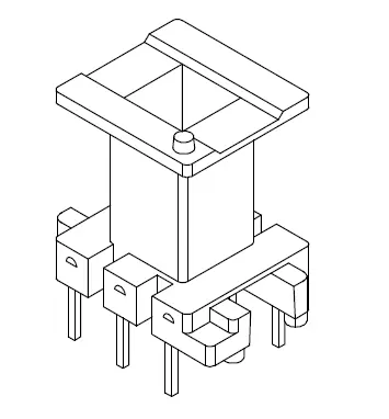 EF20 Vertical bobbin with 6 Pins - CB Magnetics