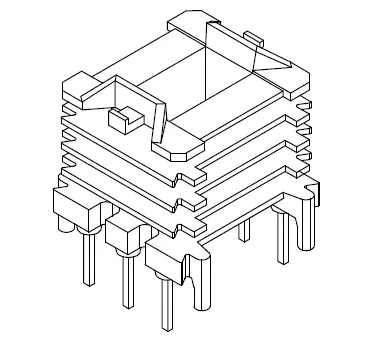 EF20 Vertical Bobbin with 4 sections - CB Magnetics