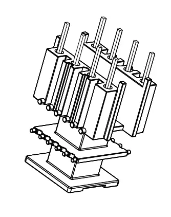 EF20 Vertical bobbin with 2 sections - CB Magnetics