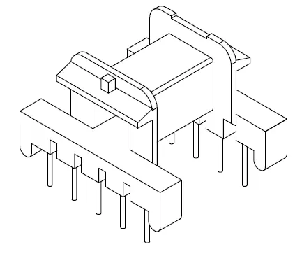 EF25 Horizontal bobbin with 10 Pins - CB Magnetics