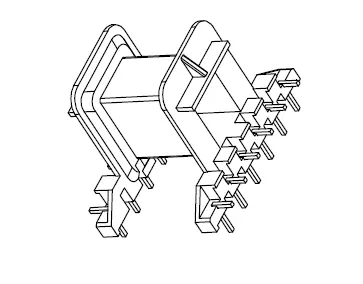 EF25 Horizontal bobbin with 12 Pins - CB Magnetics