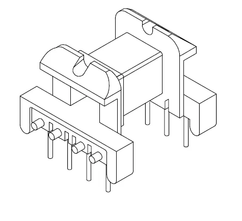 EF25 Horizontal bobbin with 8 Pins - CB Magnetics
