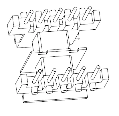 EF28 Bobbin， 2 Sections - CB Magnetics