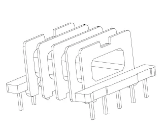 EFD25 Bobbin, 5+5 Pins, 4 Sections - CB Magnetics