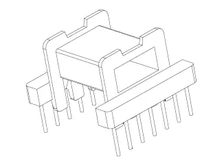 EFD25 Bobbin, 7+7 Pins, 1 Section - CB Magnetics
