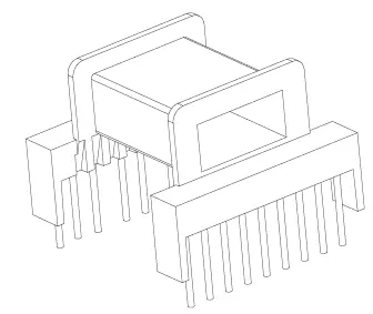 EFD25 Bobbin, 8+9 Pins, 1 Section - CB Magnetics