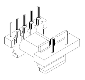 EPC19 Bobbin, 5+2 Pins, 1 Section - CB Magnetics