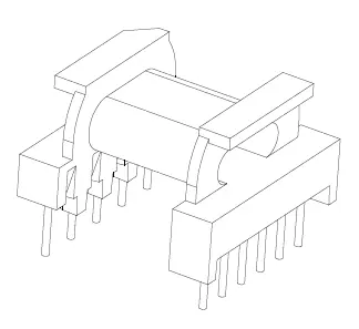 EPC25 Bobbin, 5+6 Pins, 1 Section - CB Magnetics