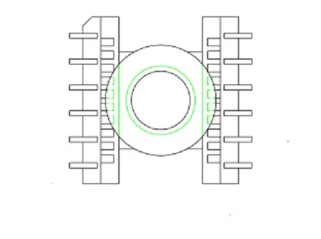 ER11.5 Bobbin, Vertical , 6+6 Pins, L Lead - CB Magnetics