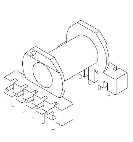 ER28 Horizontal bobbin with 10 pins - CB Magnetics