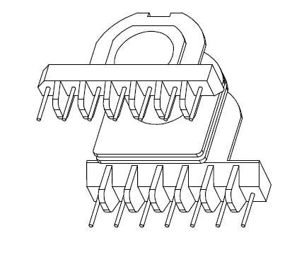 ER39 Horizontal 2 sections bobbin with 14 Pins - CB Magnetics