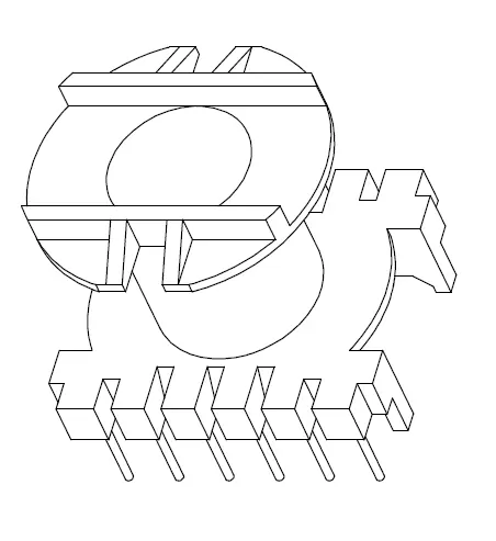 ER4035 Vertical bobbin with 12 pins - CB Magnetics
