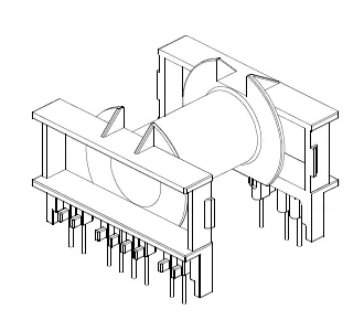 ETD54 Bobbin, Horizontal, 5+8 Pins, 1 Section - CB Magnetics