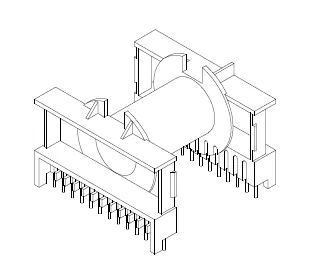 ETD59 Bobbin, Horizontal, 13+13 Pins, 1 Section - CB Magnetics
