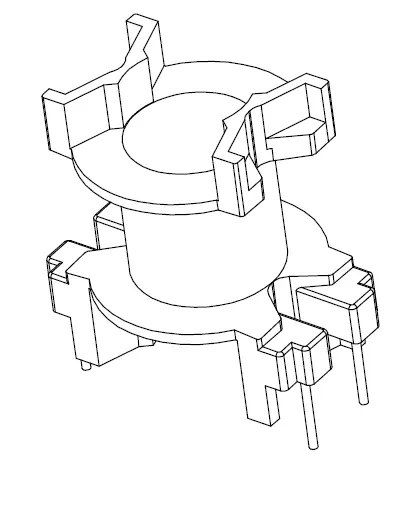 PQ2625 Vertical Bobbin with 4 Pins - CB Magnetics
