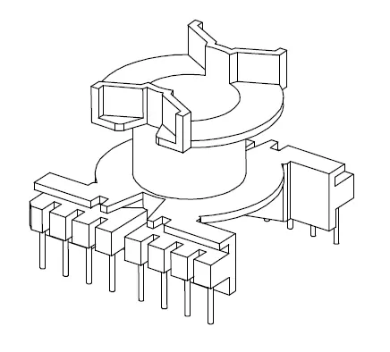 PQ3220 Vertical bobbin with 16 Pins - CB Magnetics