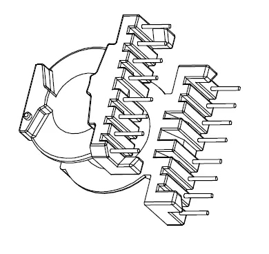 PQ3225 Horizontal bobbin with 16 Pins - CB Magnetics