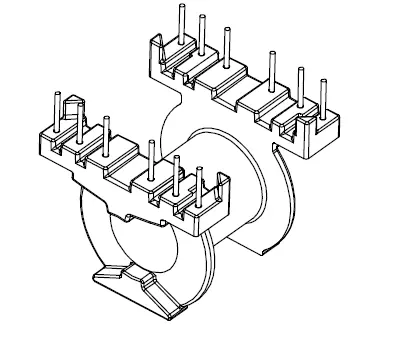 PQ3230 Horizontal bobbin with 12 Pins - CB Magnetics