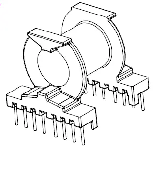 PQ3230 Horizontal bobbin with 16 pins - CB Magnetics