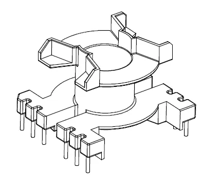 PQ3528 Vertical bobbin with 12 pins - CB Magnetics