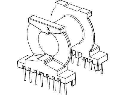 PQ3530 Horizontal bobbin with 16 Pins - CB Magnetics