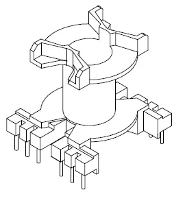PQ3535, 6+6 Pins, 1 Section - CB Magnetics