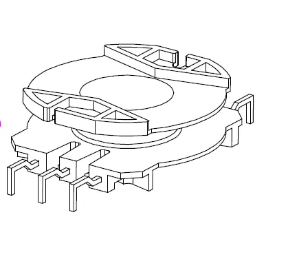 PQ3813 Vertical bobbin with 6 Pins - CB Magnetics
