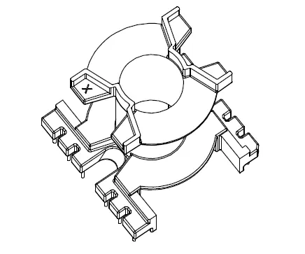 PQ5030 Vertical bobbin with 12 Pins - CB Magnetics