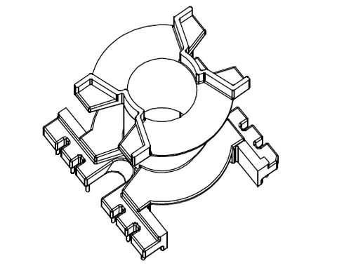 PQ5050 Vertical Bobbin 6+6 Pins 1 section - CB Magnetics