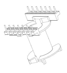 PQ5050 Bobbin, 7+7 Pins, 1 Section - CB Magnetics