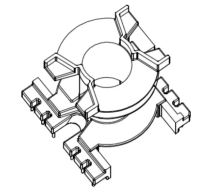 PQ5050 Vertical Bobbin 2 Sections 6+6 Pins - CB Magnetics