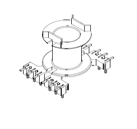 RM12 Vertical Bobbin, 6+6 Pins, 1 Section - CB Magnetics