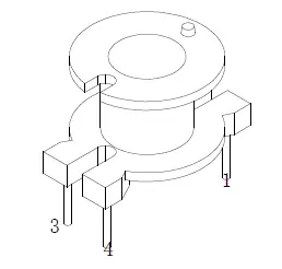 RM5 Vertical Bobbin, 2+2 Pins, 1 Section - CB Magnetics