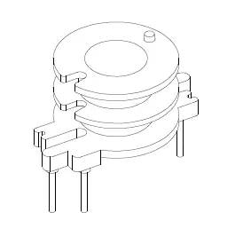 RM5 Vertical Bobbin, 3+3 Pins, 2 Sections - CB Magnetics