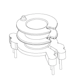 RM5 Vertical Bobbin, 4+4 Pins, 2 Sections - CB Magnetics
