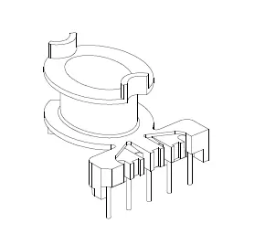 RM6 Vertical Bobbin, 5+0 Pins, 1 Section - CB Magnetics