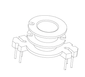 RM6 Vertical Bobbin, 3+3 Pins, 2 Sections - CB Magnetics