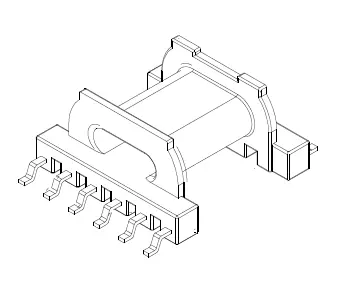 SMD EPC19 Bobbin, 6+4 Pins, 1 Section - CB Magnetics