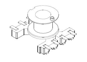 RM5 SMD Bobbin, 4+4 Pins, 1 Section - CB Magnetics